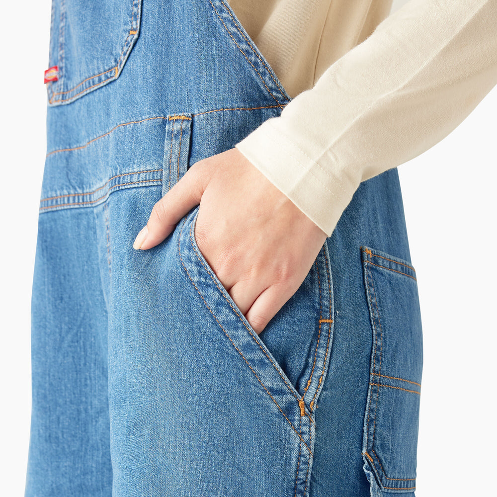 Women's Relaxed Fit Bib Shortalls, 7" - Dickies