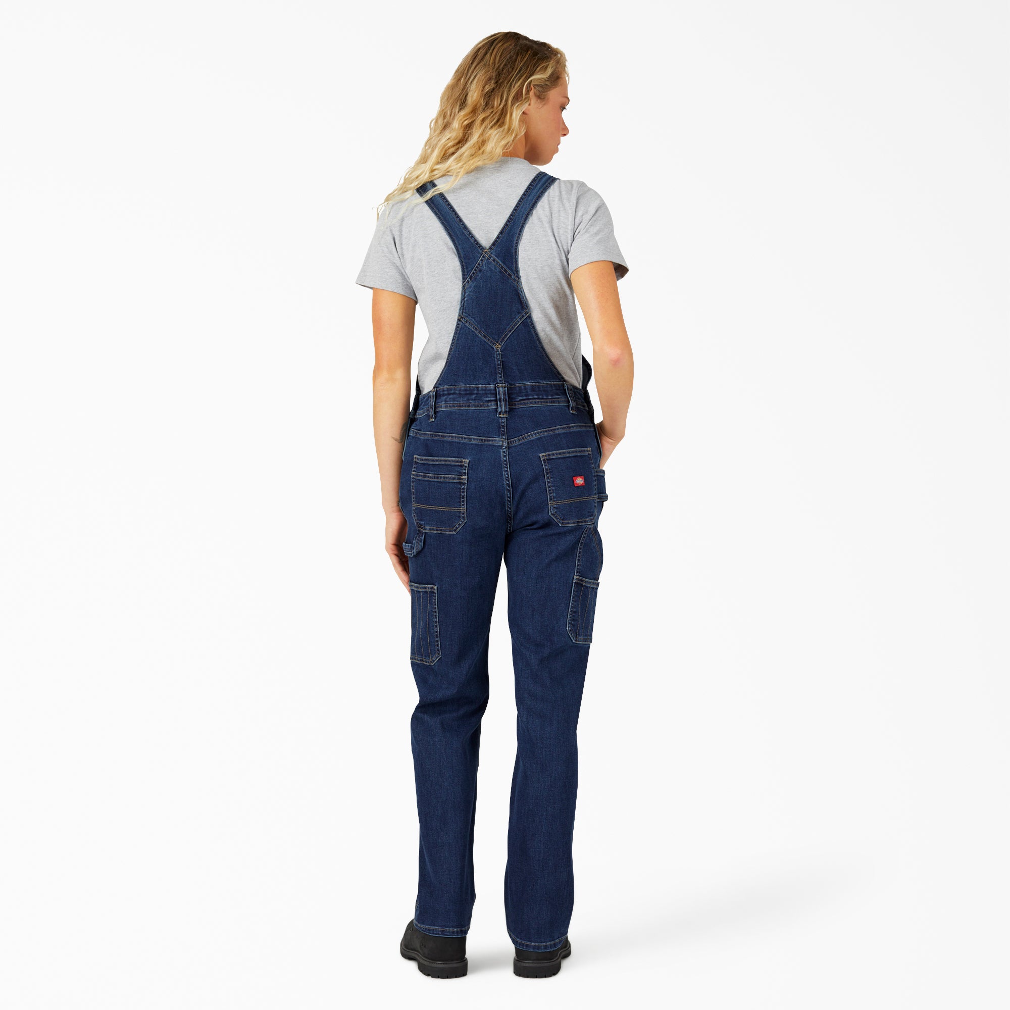 Women's Straight Fit Denim Double Front Bib Overalls - Dickies