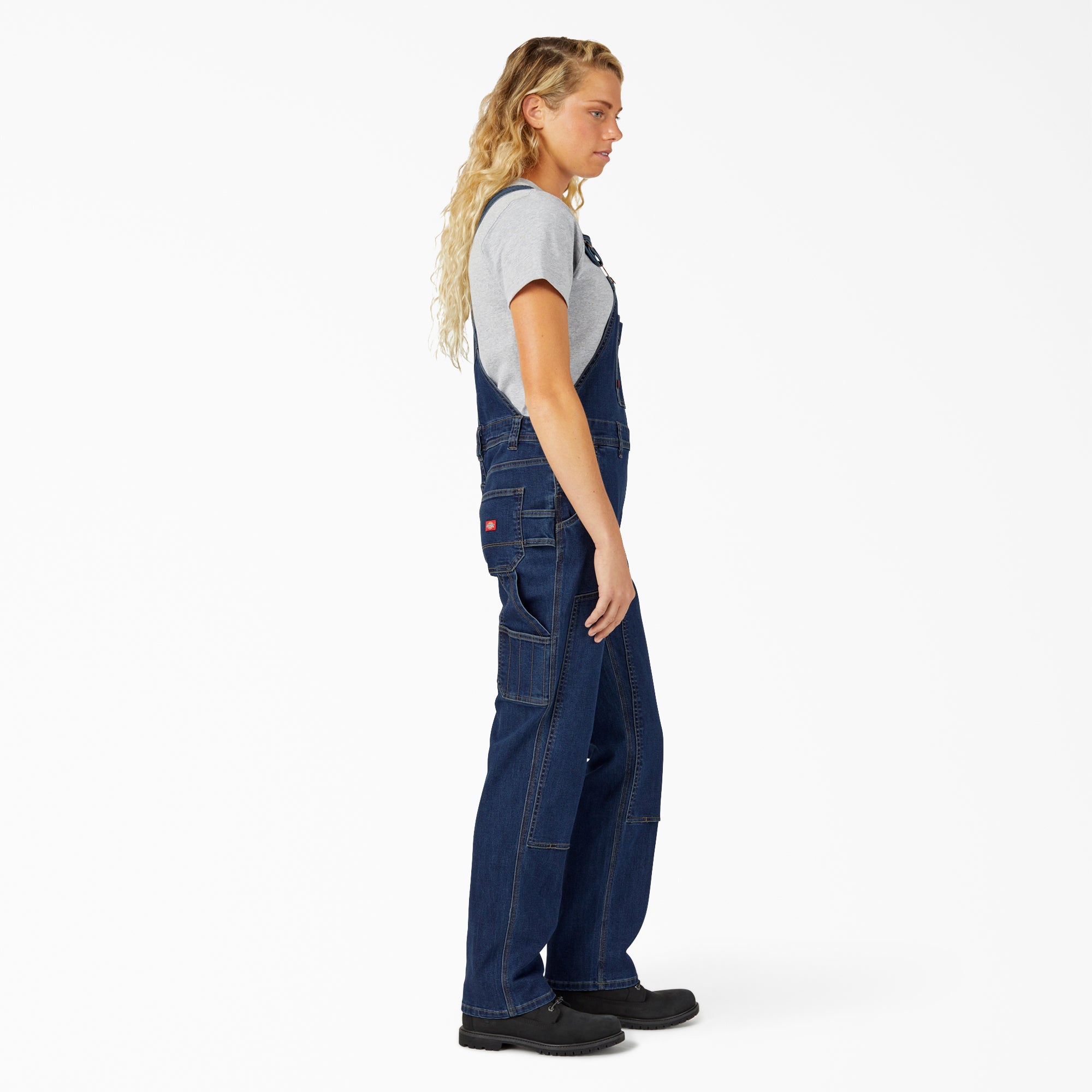 Women's Straight Fit Denim Double Front Bib Overalls - Dickies
