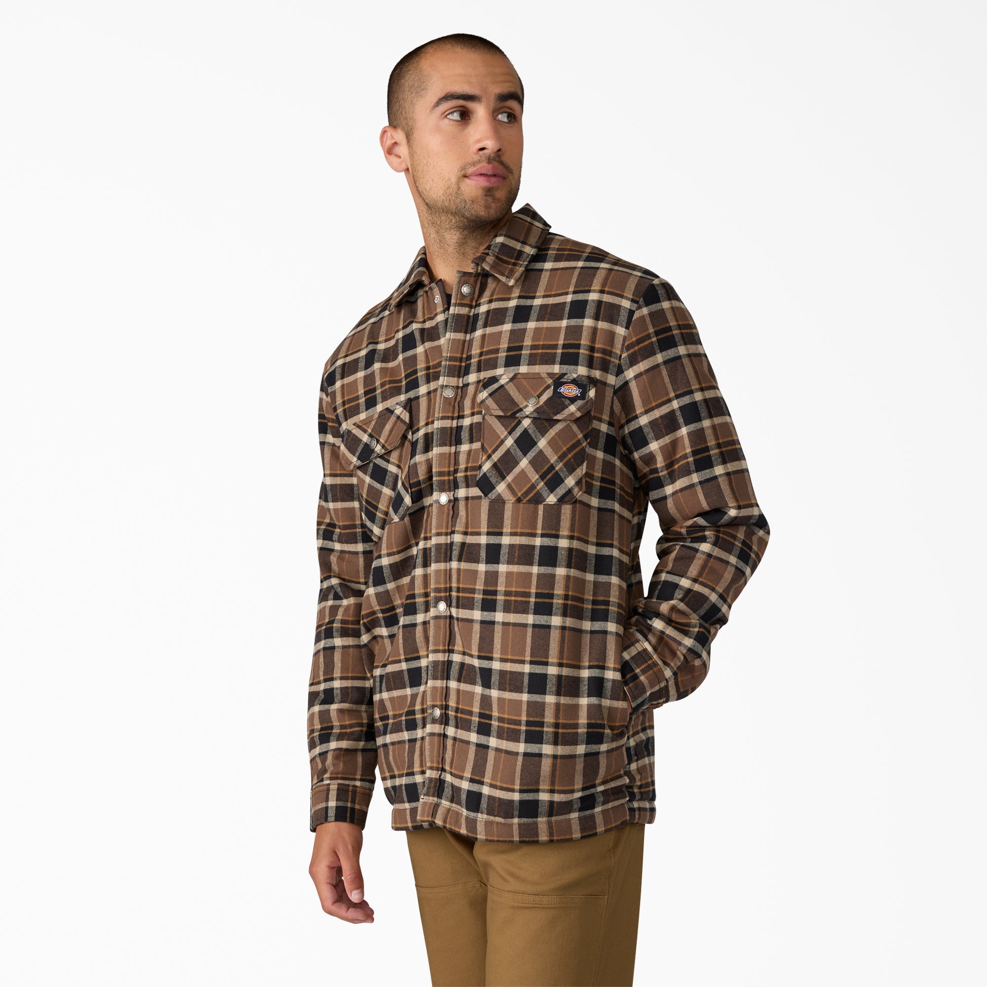 Water Repellent Fleece-Lined Flannel Shirt Jacket - Dickies