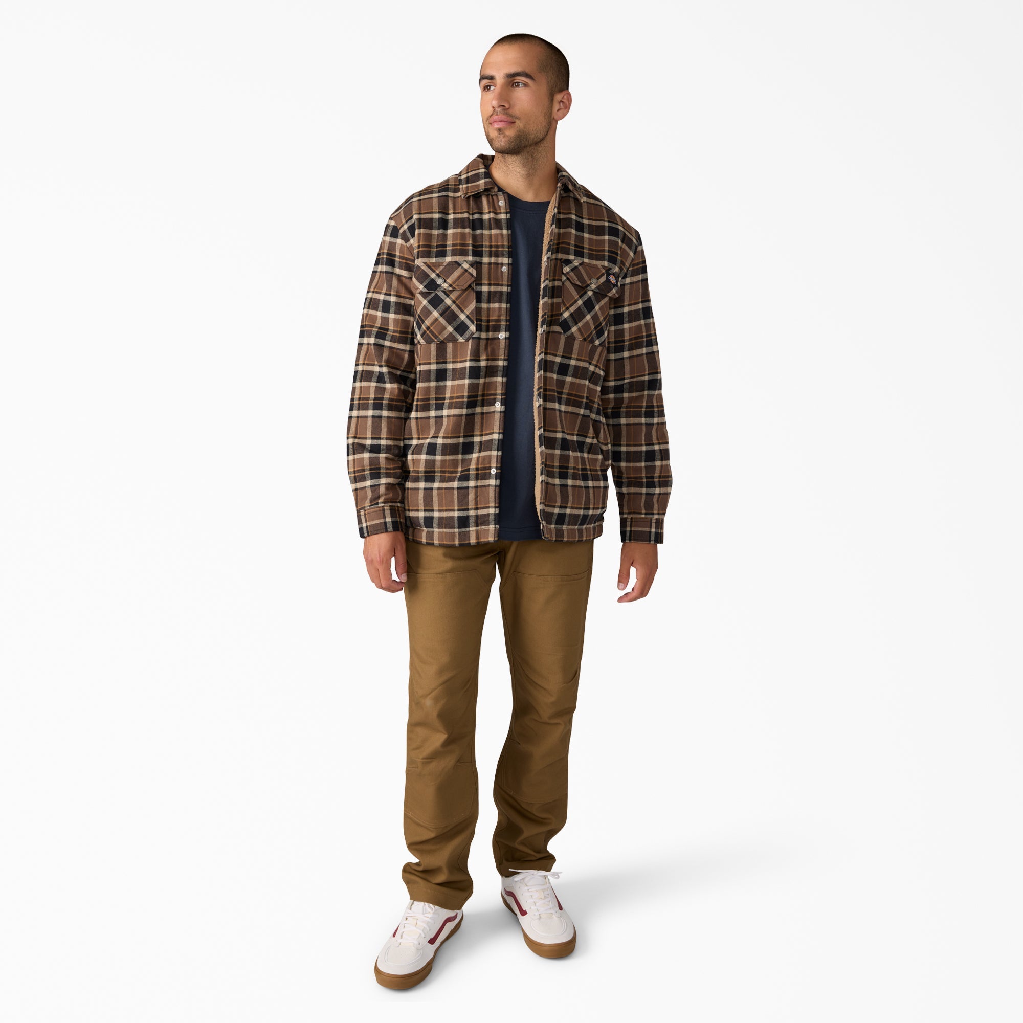 Water Repellent Fleece-Lined Flannel Shirt Jacket - Dickies