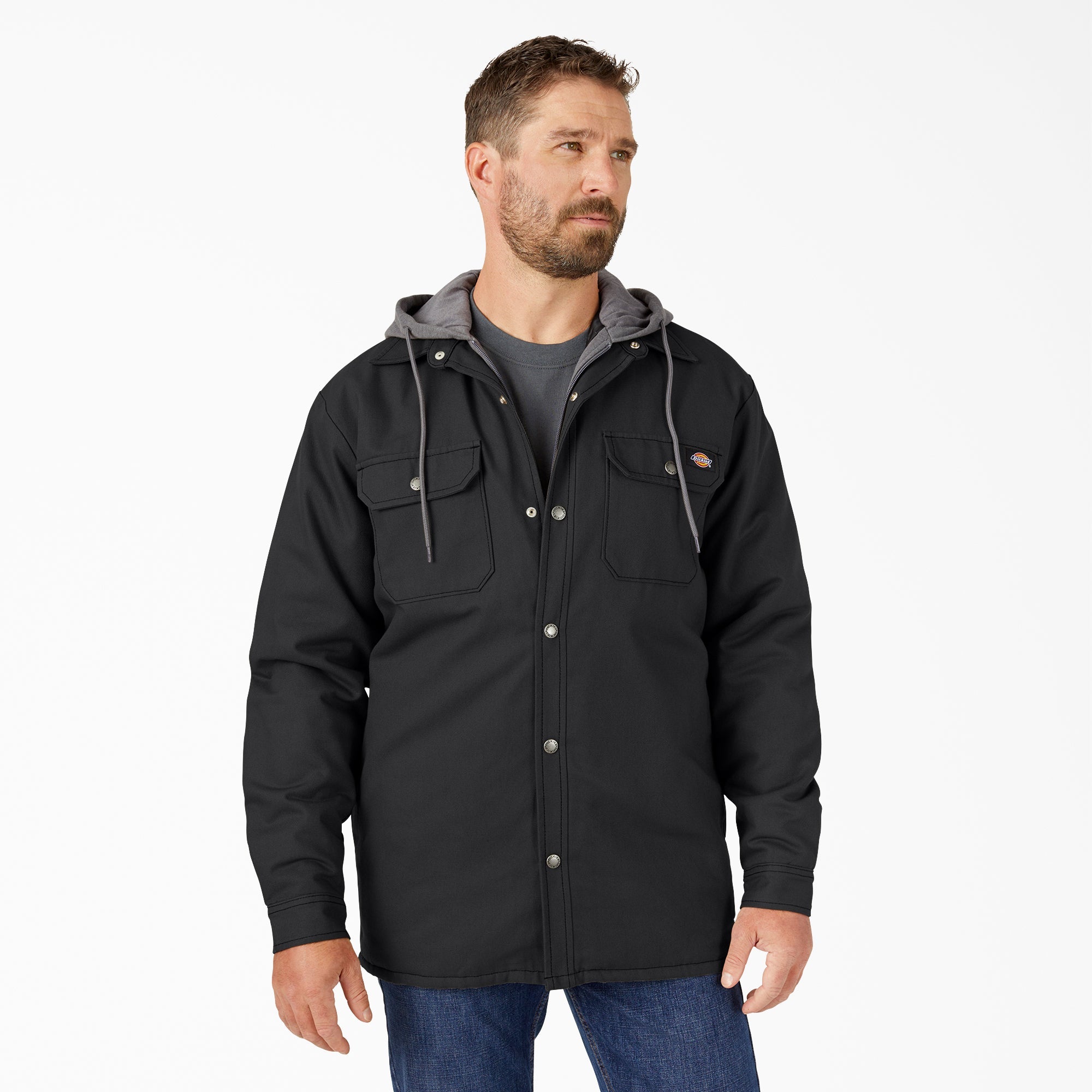 Water Repellent Duck Hooded Shirt Jacket - Dickies