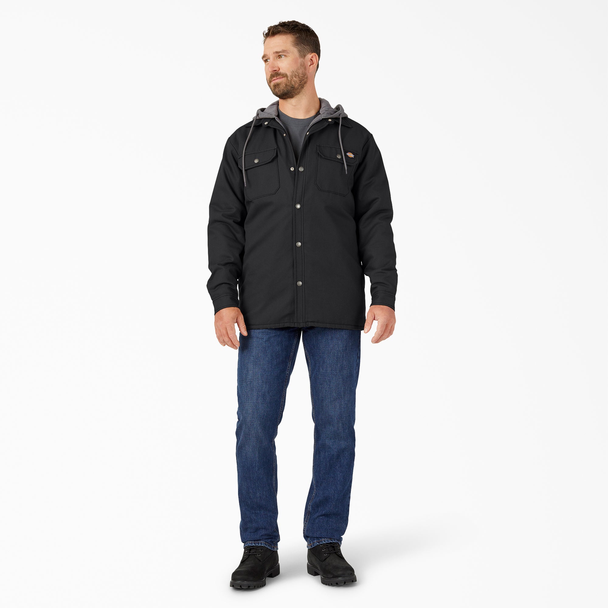 Water Repellent Duck Hooded Shirt Jacket - Dickies