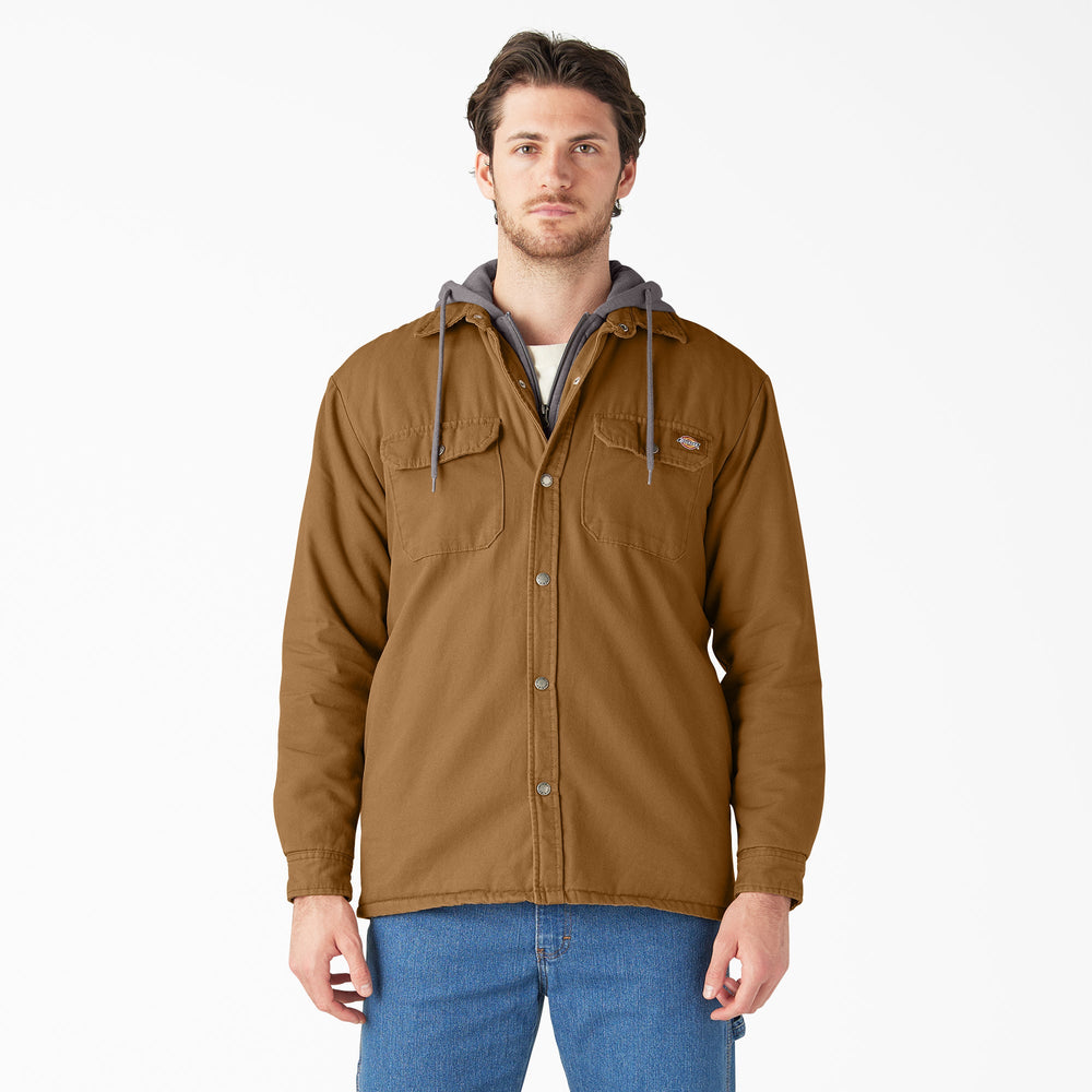 Water Repellent Duck Hooded Shirt Jacket - Dickies