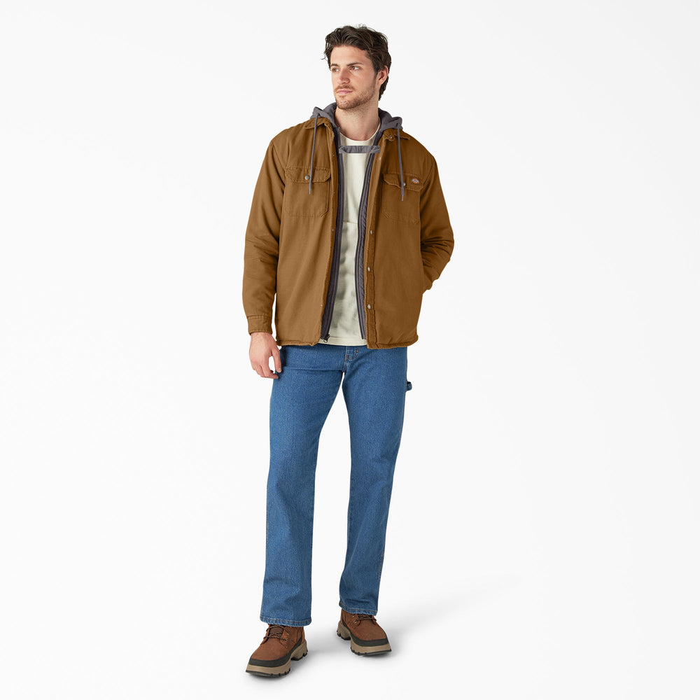 Water Repellent Duck Hooded Shirt Jacket - Dickies