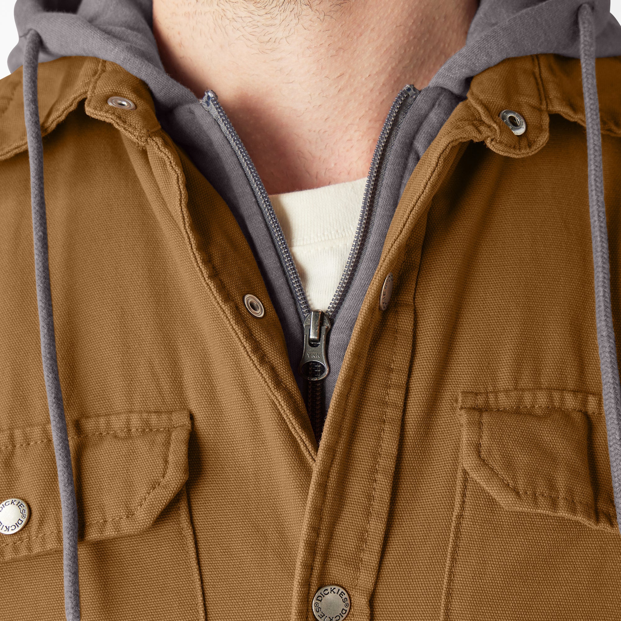 Water Repellent Duck Hooded Shirt Jacket - Dickies