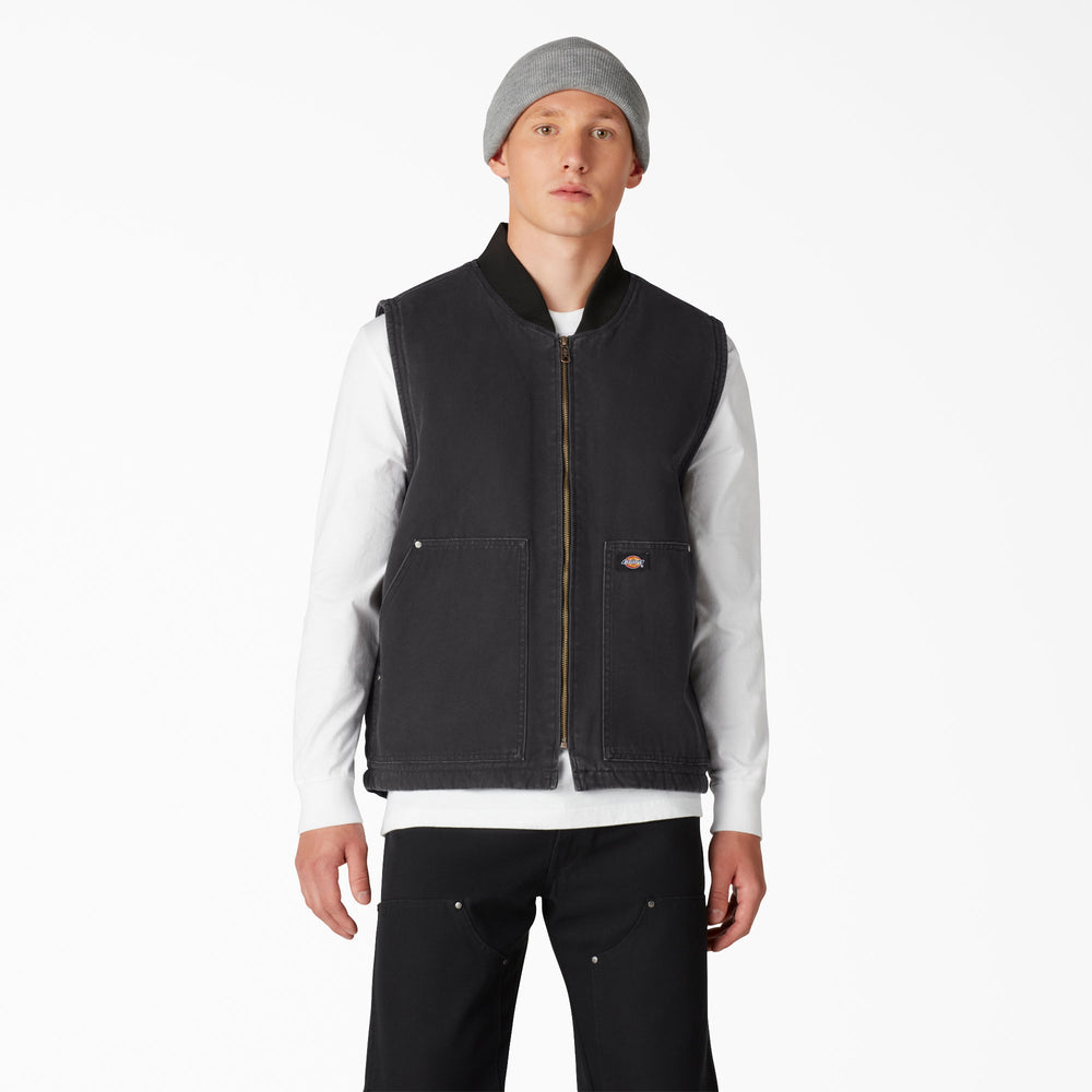 Stonewashed Duck High Pile Fleece Lined Vest - Dickies