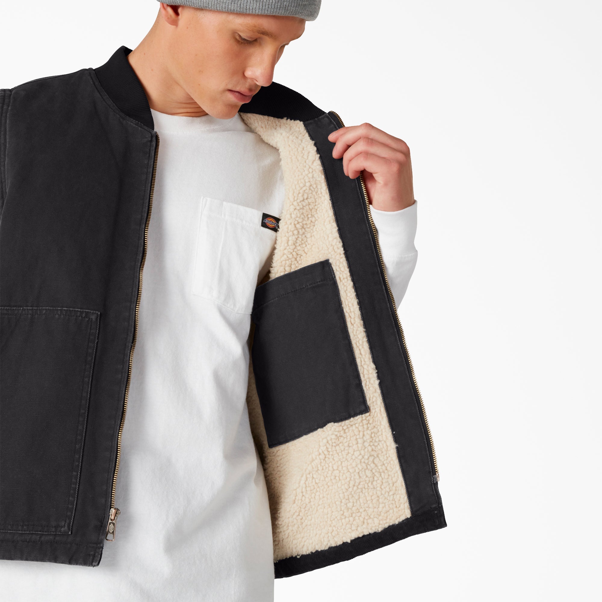 Stonewashed Duck High Pile Fleece Lined Vest - Dickies