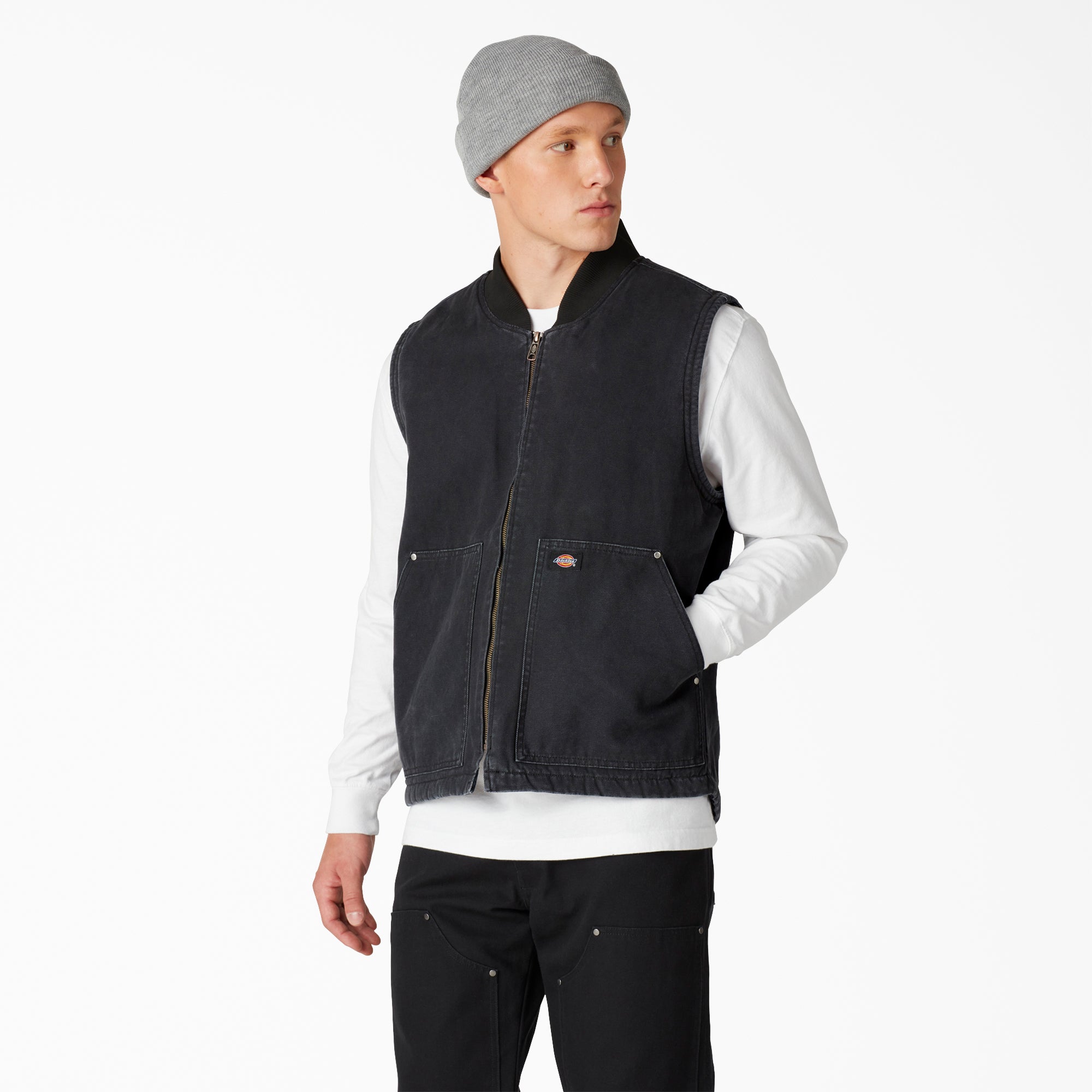 Stonewashed Duck High Pile Fleece Lined Vest - Dickies