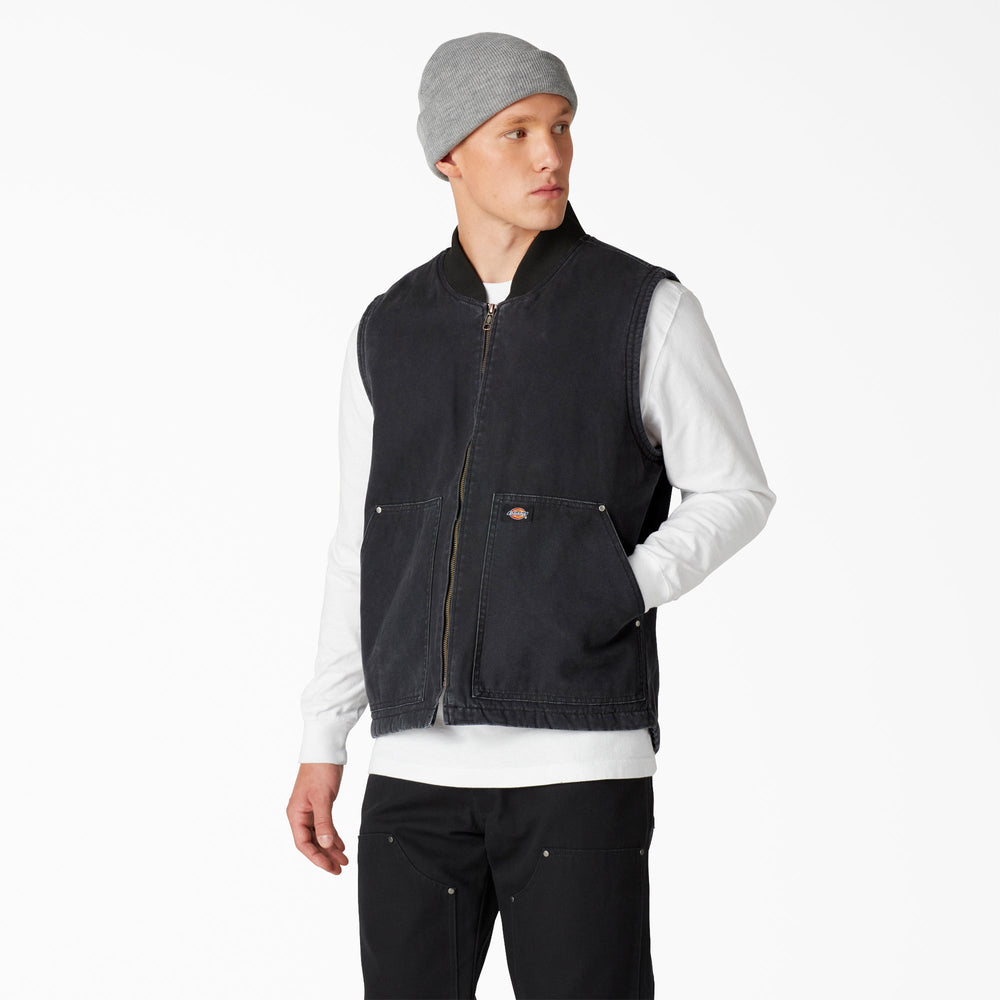 Stonewashed Duck High Pile Fleece Lined Vest - Dickies