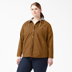 Women's Plus Duck Hooded Shirt Jacket - Dickies