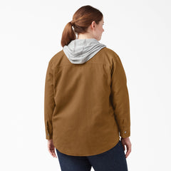 Women's Plus Duck Hooded Shirt Jacket - Dickies