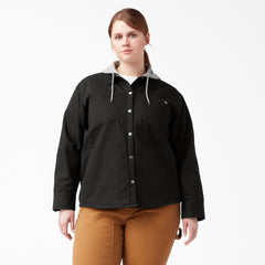 Women's Plus Duck Hooded Shirt Jacket - Dickies