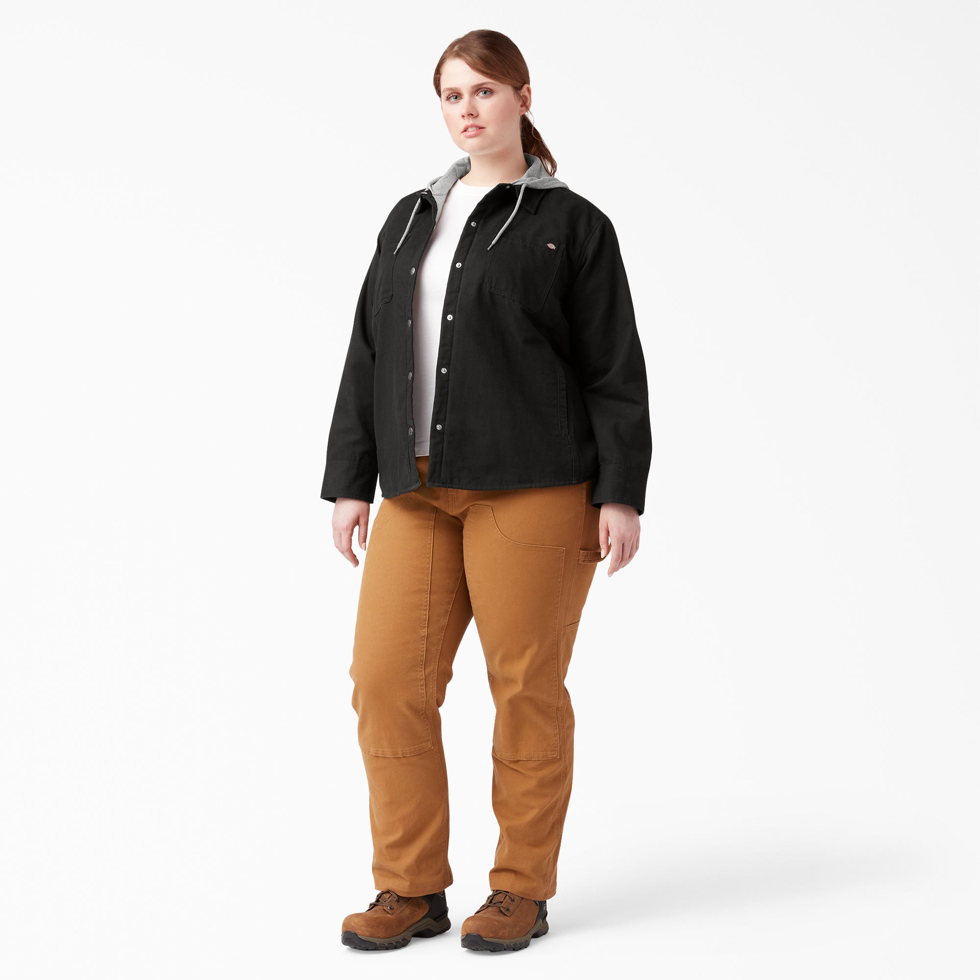 Women's Plus Duck Hooded Shirt Jacket - Dickies