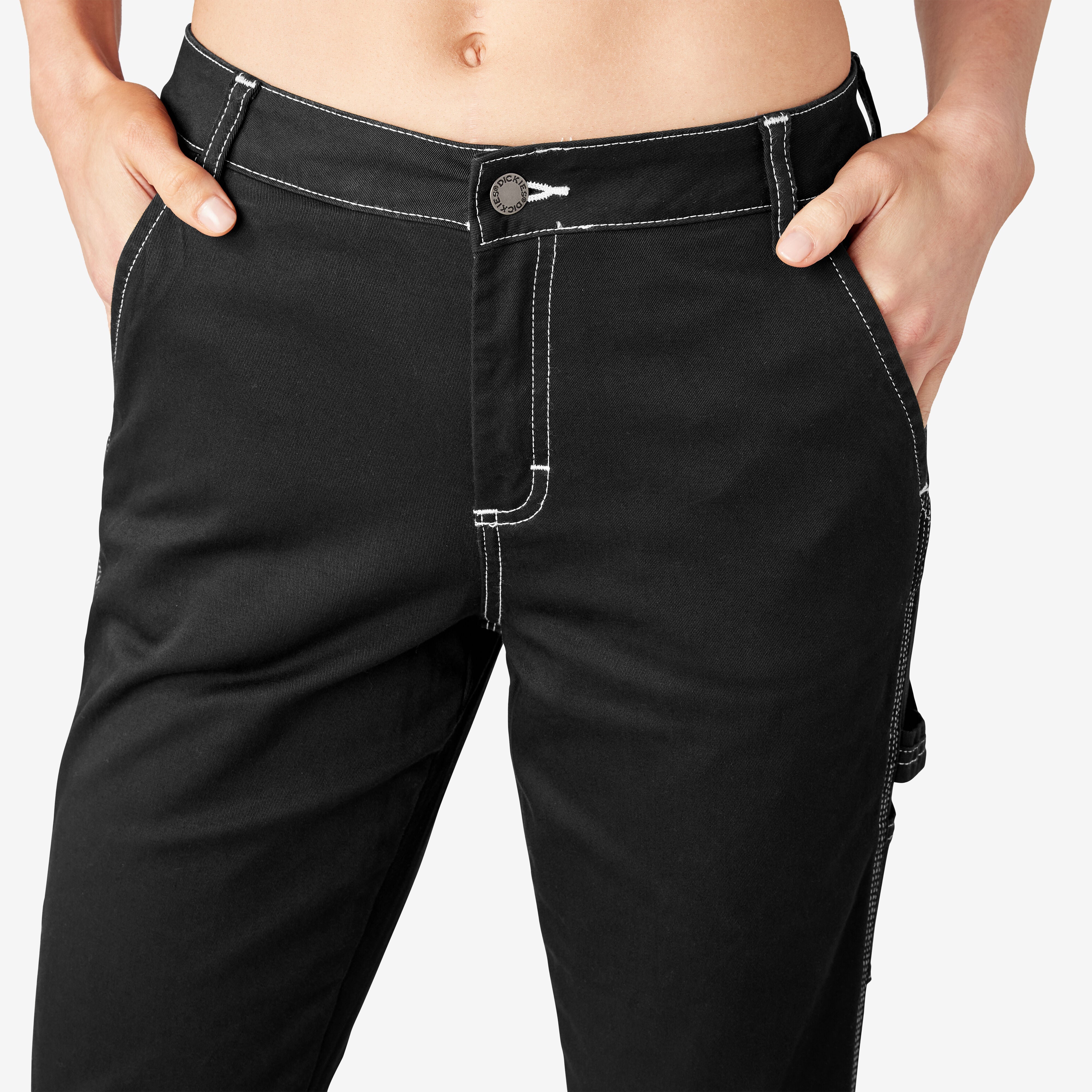 Women's Slim Straight Fit Roll Hem Carpenter Pants - Dickies