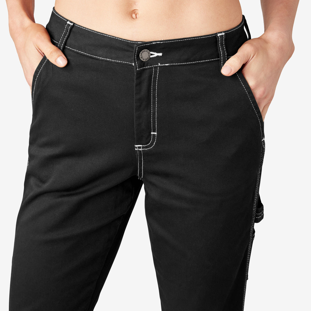 Women's Slim Straight Fit Roll Hem Carpenter Pants - Dickies