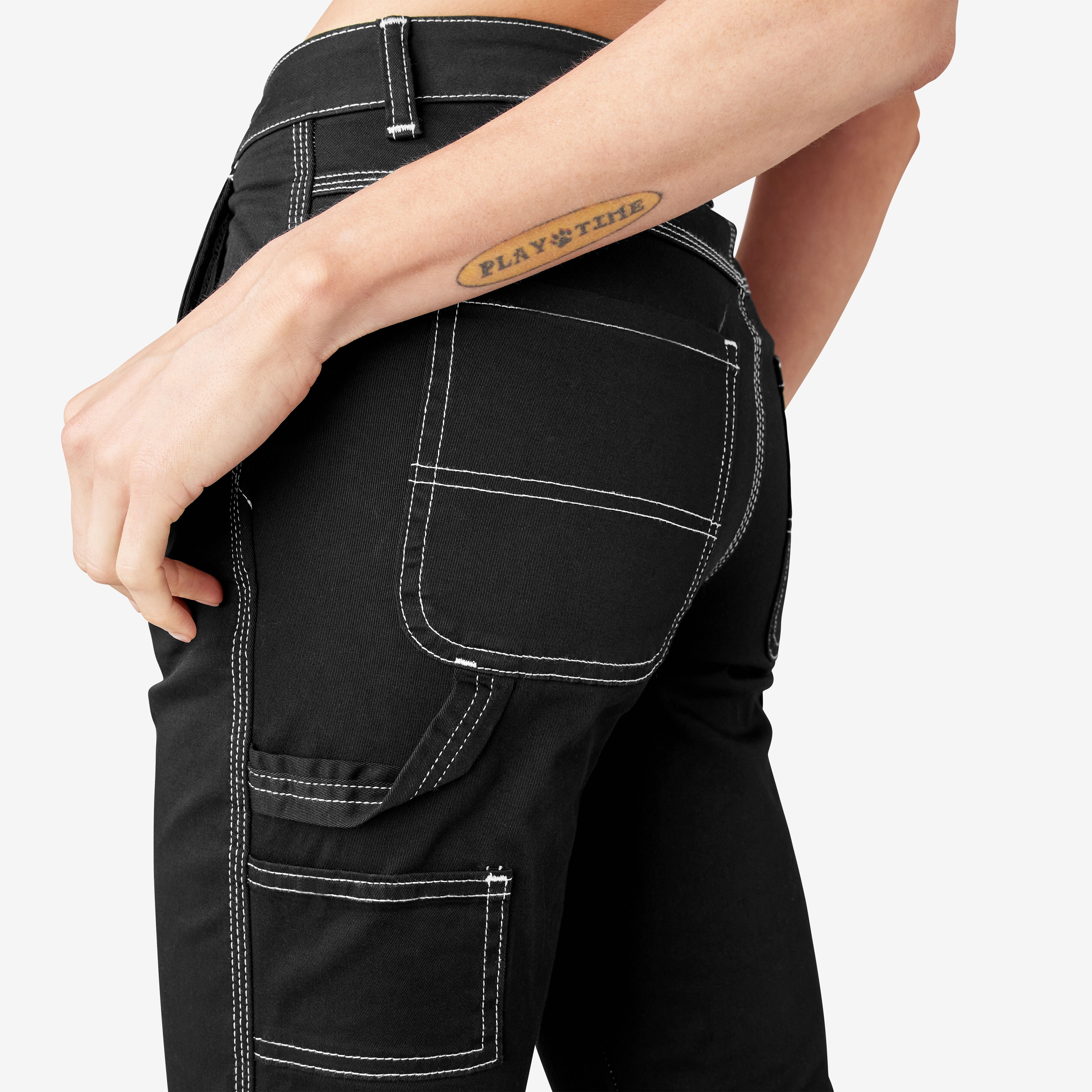 Women's Slim Straight Fit Roll Hem Carpenter Pants - Dickies