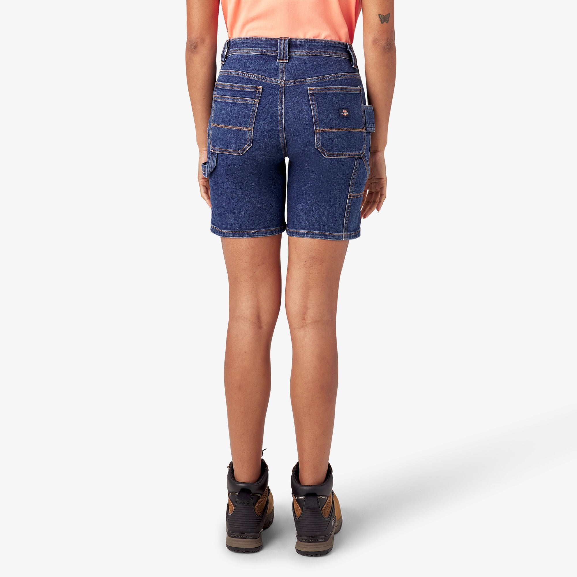 Women’s Relaxed Fit Denim Carpenter Shorts, 7" - Dickies