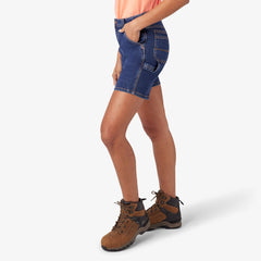 Women’s Relaxed Fit Denim Carpenter Shorts, 7" - Dickies