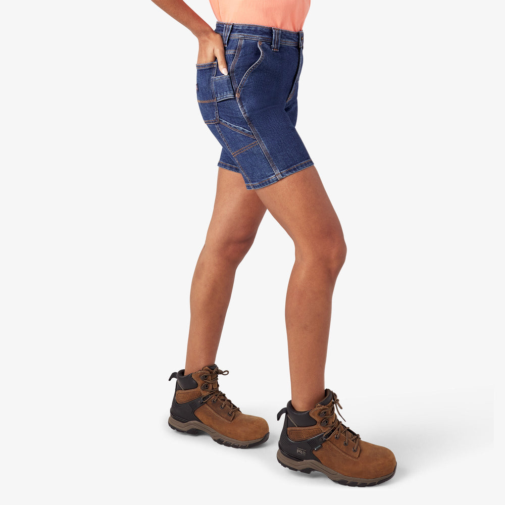 Women’s Relaxed Fit Denim Carpenter Shorts, 7" - Dickies