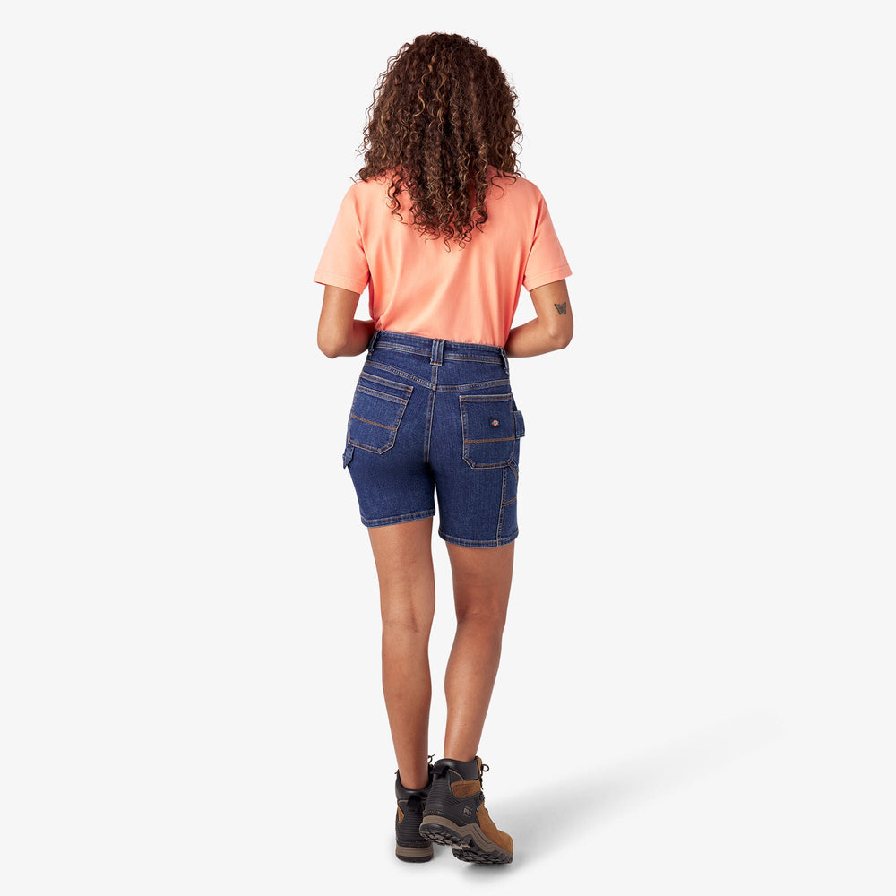Women’s Relaxed Fit Denim Carpenter Shorts, 7" - Dickies
