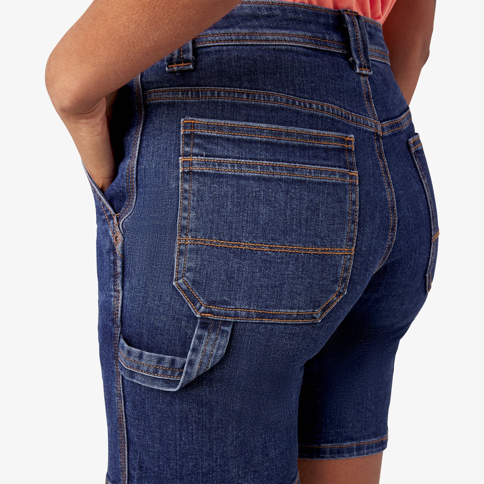 Women’s Relaxed Fit Denim Carpenter Shorts, 7" - Dickies