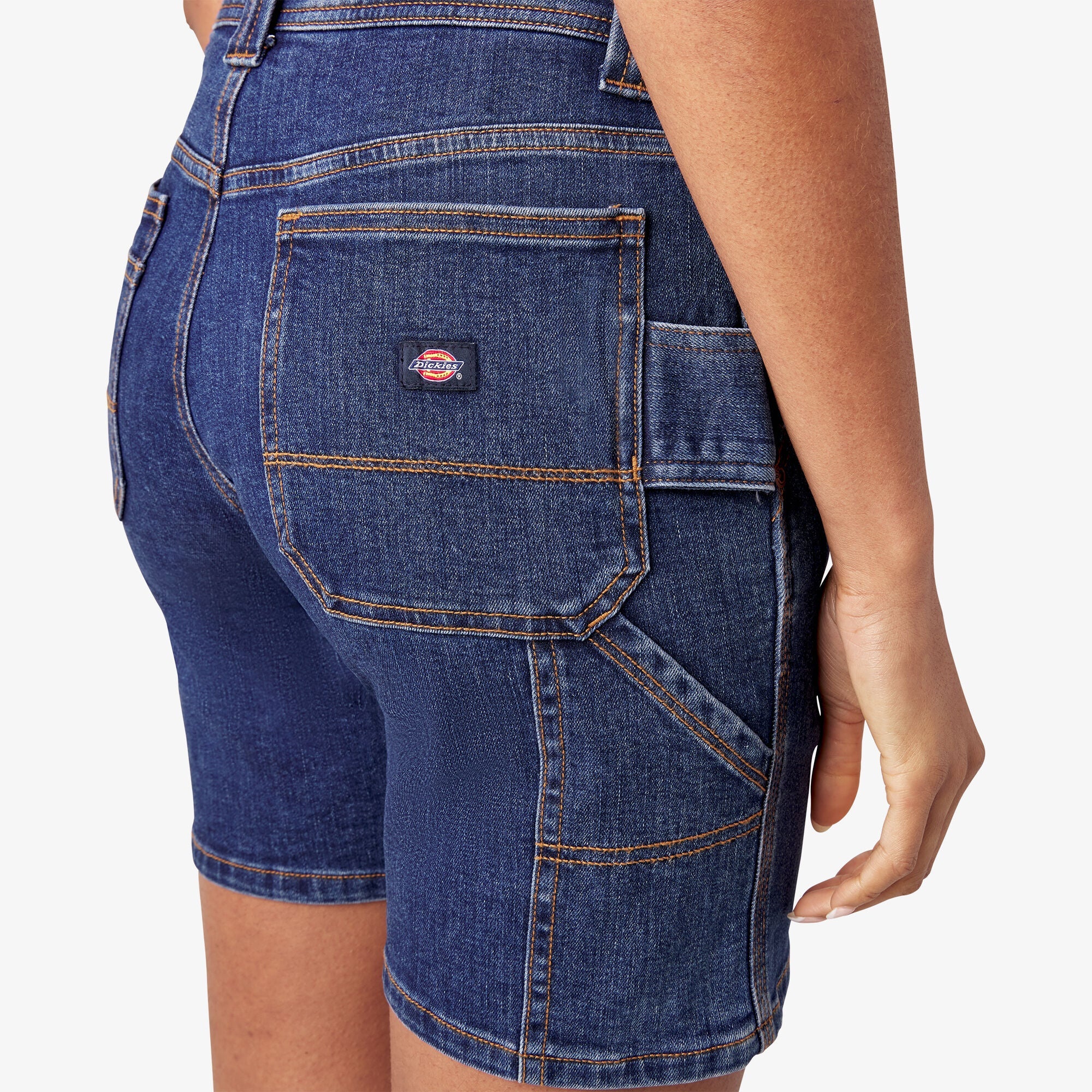 Women’s Relaxed Fit Denim Carpenter Shorts, 7" - Dickies