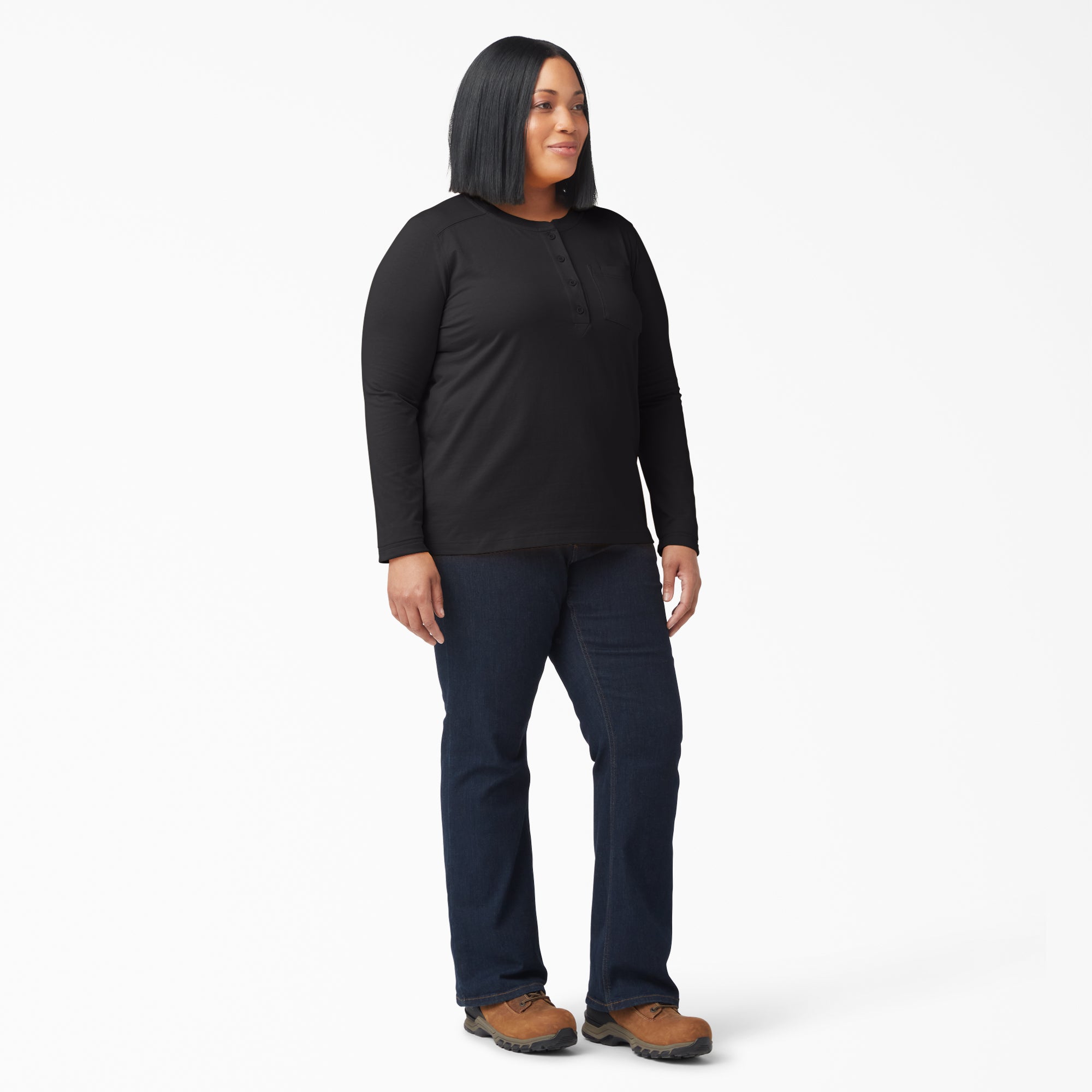 Women's Plus Heavyweight Henley - Dickies