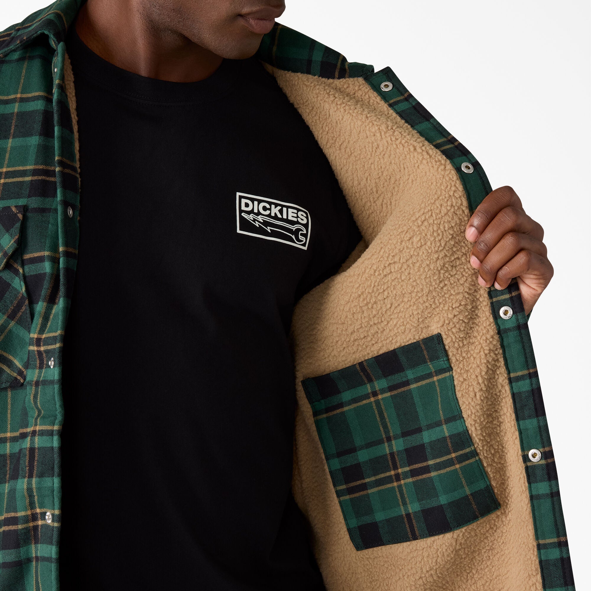 Water Repellent Fleece-Lined Flannel Shirt Jacket - Dickies